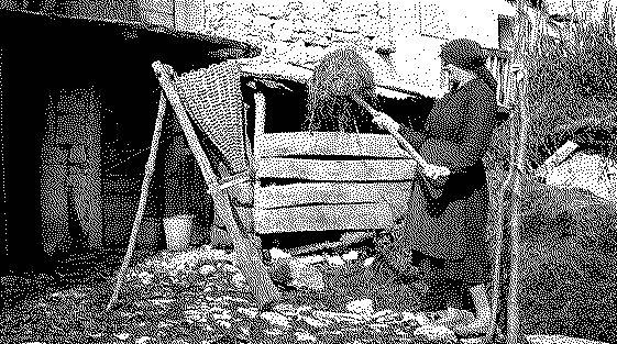 Women with a shovel at a manure compost pile, Robidišče 1951.